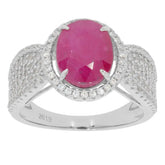 Sterling Silver Semi Mount Ring Setting Oval OV 9x7mm Halo Accent - Syzjewelry